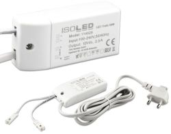 ISOLED LED Trafo MiniAMP 12V/DC, 0-30W, 200cm Kabel mit Flachstecker, seku
