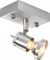 SLV ASTO 1 wall and ceiling light, single-headed, QPAR51, brushed aluminiu