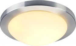 SLV MELAN, ceiling light, A60, round, brushed aluminium, frosted glass, ma