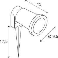 SLV NAUTILUS SPIKE XL, luminaria con piquete de exterior, QPAR51, IP65, ne