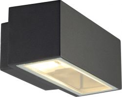 SLV BOX, luminaria de pared de exterior, QT-DE12, IP44, angular, IP44, up/