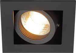 SLV KADUX 1, luminaria empotrada, de una llama, QPAR51, angular, negro mat