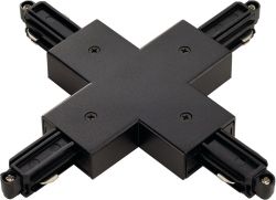 SLV CONECTOR EN X, para carril de montaje monofsico, negro