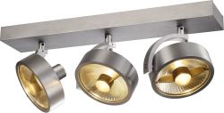 SLV KALU, wall and ceiling light, triple-headed, QPAR111, round, brushed a