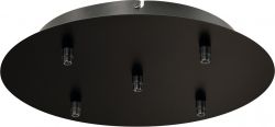 SLV CEILING PLATE FITU 5-way ceiling plate, round, black, incl. strain-rel