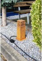 SLV RUSTY SQUARE 40, outdoor floor stand, LED, 3000K, square, rusted steel