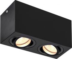 SLV TRILEDO Double, indoor surface-mounted ceiling light, QPAR51, black, m