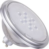 SLV QPAR111 GU10, silver LED light, 7W 2700K CRI90 25