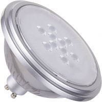 SLV QPAR111 GU10, silver LED light, 7W 3000K CRI90 25