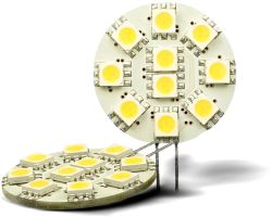 ISOLED G4 LED 10SMD, 2W, warm white, pin on side