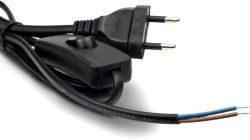 ISOLED Cable de conexin de 1,5 m con enchufe plano e interruptor basculan