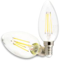 ISOLED Bougie LED E14, 4W, transparente, blanc chaud, gradable