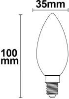 ISOLED E14 LED Kerze, 4W, klar, warmwei, dimmbar