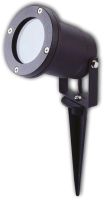 ISOLED surface mounted spotlight GU10, IP65, black incl. earth stake