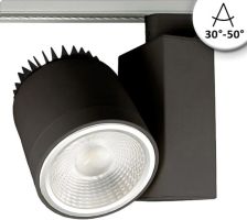 ISOLED 3-PH Schienen-Strahler fokussierbar, 30W, 30-50, schwarz matt, wa