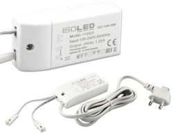 ISOLED LED Trafo MiniAMP 24V/DC, 0-30W, 200cm Kabel mit Flachstecker, seku