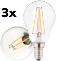 ISOLED E14 LED Illu, 4W, transparent, blanc chaud, pack de 3