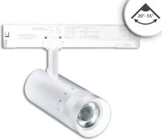 ISOLED 3-PH Schienen-Strahler fokussierbar, 24W, 20-55, wei matt, 4000K