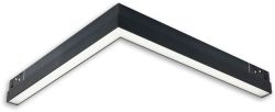 ISOLED Track48 Eckleuchte 90 horizontal schwarz, 20W, 48V DC, 3000K, CRI9