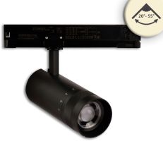 ISOLED 3-Phasen Schienen-Strahler fokussierbar, 24W, 20-55, schwarz matt