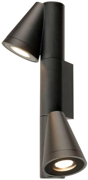 SLV T-TUBE, Wandaufbauleuchte, GU10, double, IP65, max. 10 W, schwarz