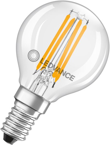 LEDVANCE LED Classic P 40 Filament DIM Energieeffizienzklasse C S 2,9 W 827 Klar E14