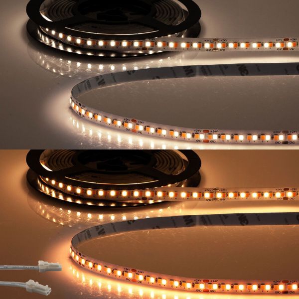 ISOLED LED CRI919/940 MiniAMP Flexband, 24V, 15W, weißdynamisch, 120cm, beidseitiges Kabel mit
