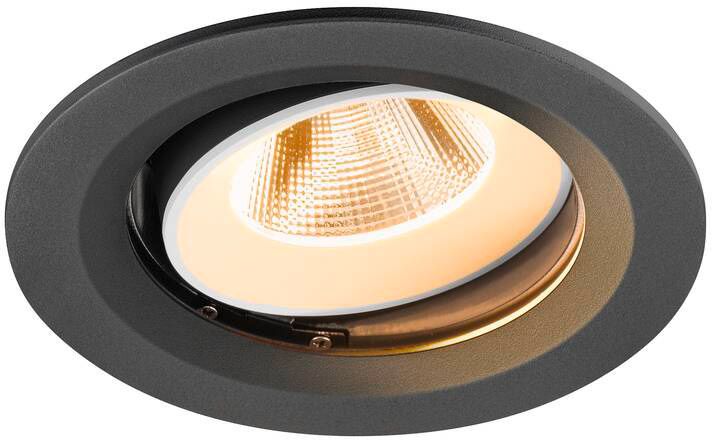 SLV NUMINOS® MOVE M, Deckeneinbauleuchte, 2700 K, 20°, IP20, rund, schwarz / weiß