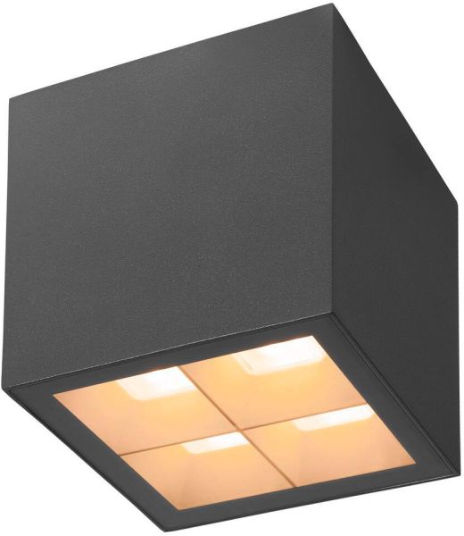 SLV S-CUBE, Deckenaufbauleuchte, 2700/3000K, 15W, PHASE, 80°, anthrazit