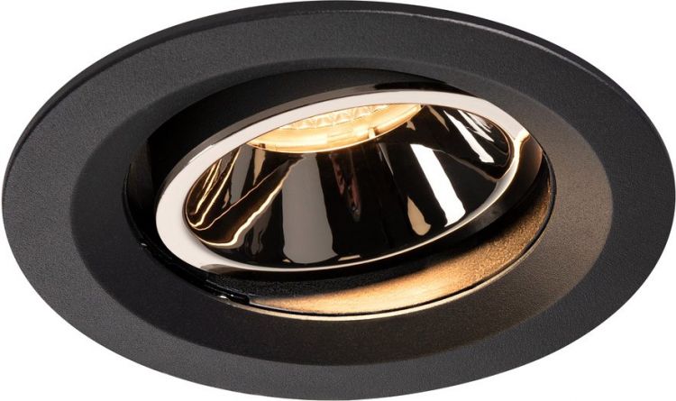 SLV NUMINOS® MOVE DL M, Indoor, luminaria empotrada de techo led negro/cromo 3000 K 55 °