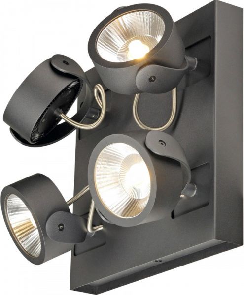 SLV KALU, Wand- und Deckenleuchte, LED, 3000K, viereckig, schwarz, 60°