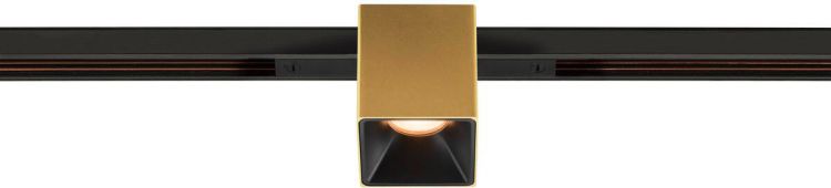 SLV FIXT-IT!, 48V, DALI, eckig, Standard track, Spot, 2700K, 6.6 W, 36°, gold / schwarz