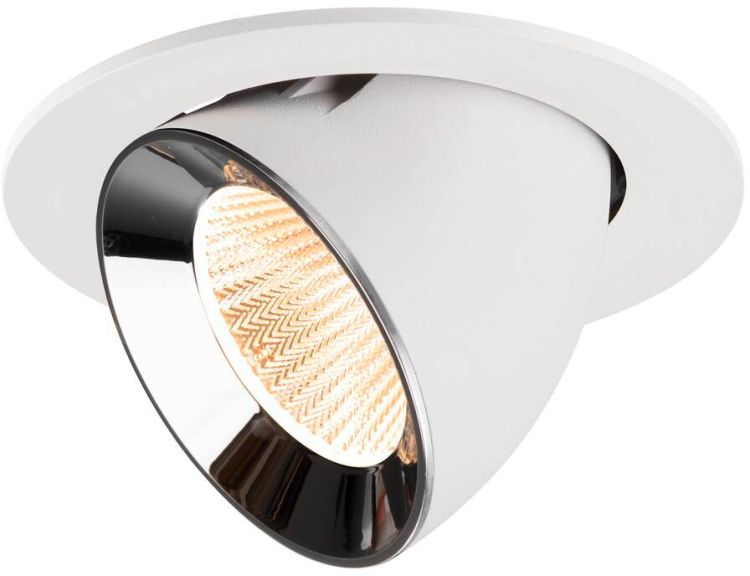 SLV NUMINOS® GIMBLE L, Deckeneinbauleuchte weiß/chrom 2700 K 40°