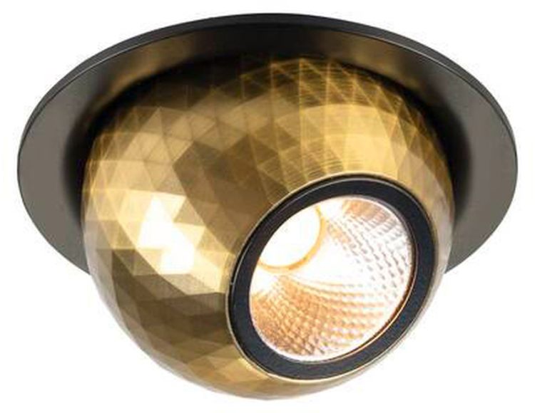 SLV DYSKO, Deckeneinbauleuchte, rund, PHASE, 2700K, 6.4 W, 36°, schwarz / gold