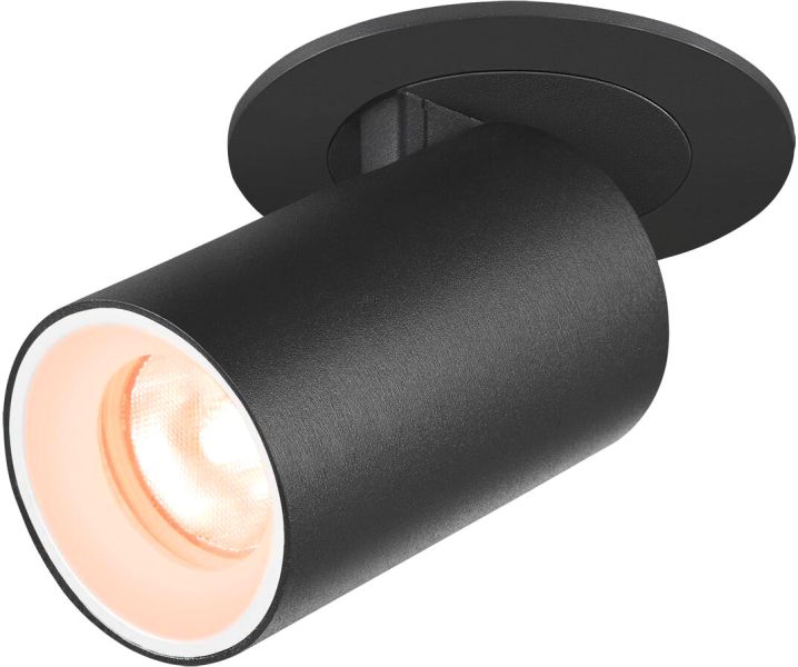SLV NUMINOS® PROJECTOR XS, Deckeneinbauleuchte, 2700 K, 40°, zylindrisch, schwarz / weiß