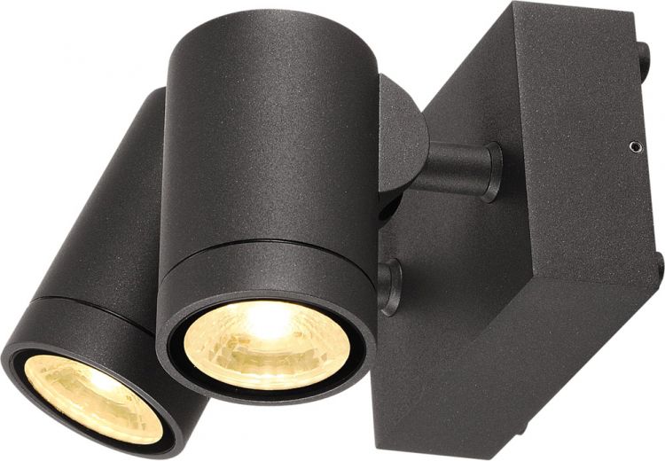 SLV HELIA Outdoor Wandleuchte, LED, 3000K, IP55, anthrazit, 2x8W