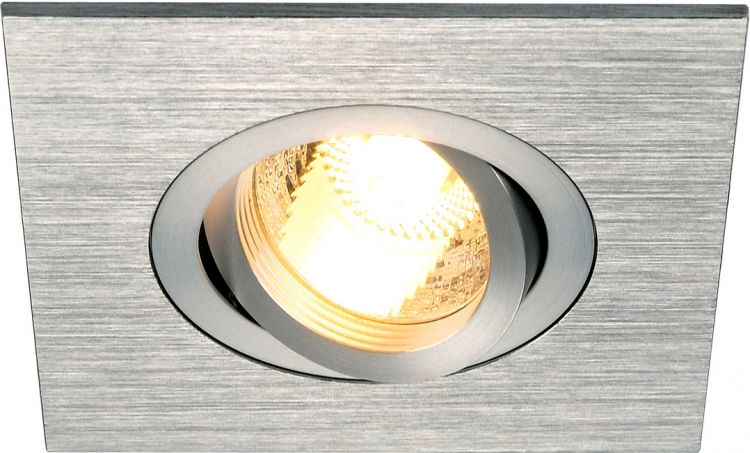 NEW TRIA XL SQUARE GU10 Downlight, alu brushed, max. 50W, inkl. Clipfedern