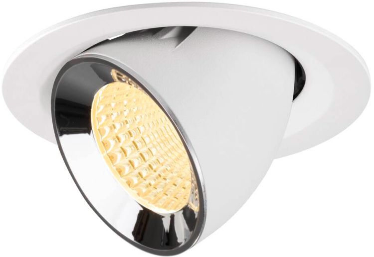 SLV NUMINOS® GIMBLE M, Deckeneinbauleuchte weiß/chrom 3000 K 55°