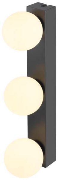 SLV SUN Mirror, Wandaufbauleuchte, triple, 2700/3000/4000 K, TOUCH button, 18 W, IP44, schwarz