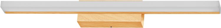 LEDVANCE Orbis Spiegel 60 cm, klickbar, CCT-dimmbar, IP44, Holzoptik