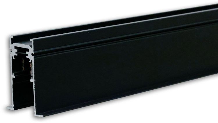 ISOLED Track48 Einbauschiene, schwarz, 200cm, 4-polig, inkl. Endkappen und Schutzcover