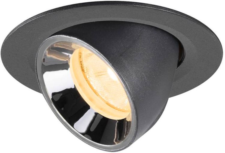 SLV NUMINOS® GIMBLE XS, Deckeneinbauleuchte schwarz/chrom 3000 K 20°