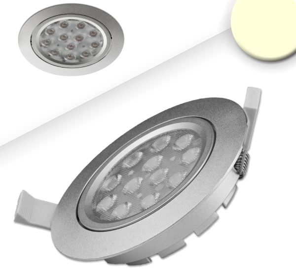 ISOLED LED Einbaustrahler, silber, 15W, 72°, rund, warmweiß, dimmbar
