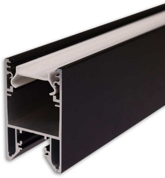 ISOLED LED Leuchtenprofil HALON Aluminium schwarz RAL 9005, 200cm, mit einklickbarem Kühlstreifen