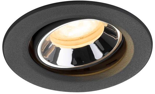 SLV NUMINOS® MOVE XS, Deckeneinbauleuchte schwarz/chrom 3000 K 55°