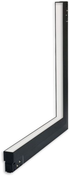 ISOLED Track48 Eckleuchte vertikal schwarz, 20W, 120°, 48V, 3000K, CRI90, prismatisch, Line