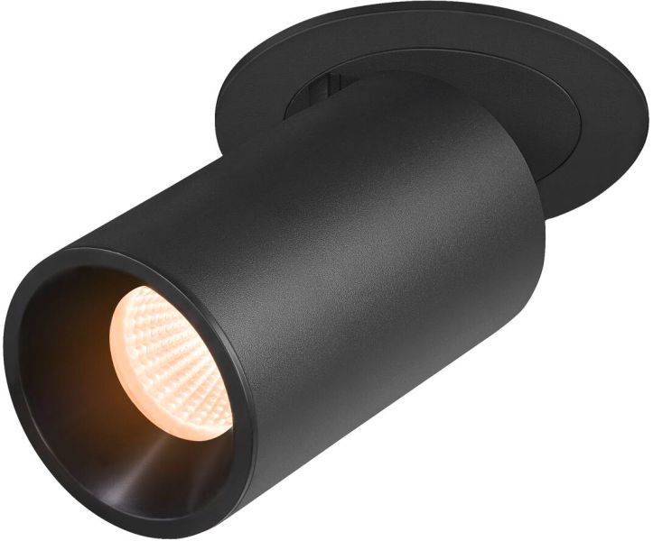 SLV NUMINOS® PROJECTOR M, Deckeneinbauleuchte, 2700 K, 40°, zylindrisch, schwarz / schwarz