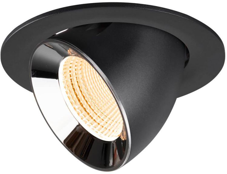 SLV NUMINOS® GIMBLE L, Deckeneinbauleuchte schwarz/chrom 2700 K 55°
