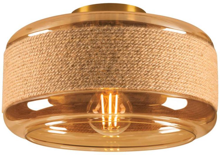 SLV PANTILO ROPE 27, Wand- und Deckenaufbauleuchte, zylindrisch, 1x max. 15W E27, gold