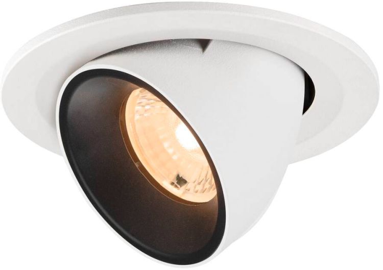 SLV NUMINOS® GIMBLE S, Deckeneinbauleuchte weiß/schwarz 2700 K 40°